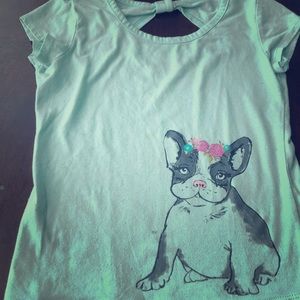 Girls summer shirt with a dog print